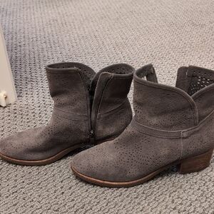 UGG Gray Perforated Ankle Boots